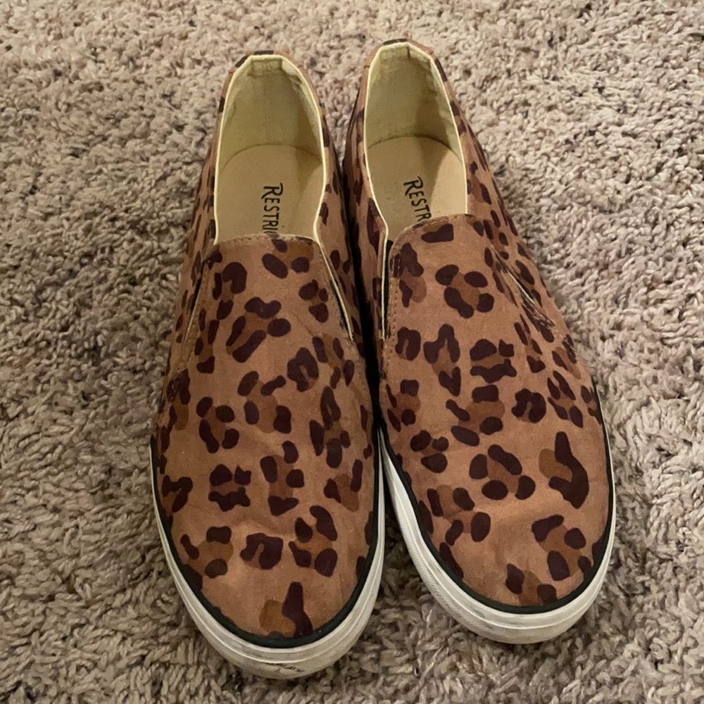 Leopard print slip ons